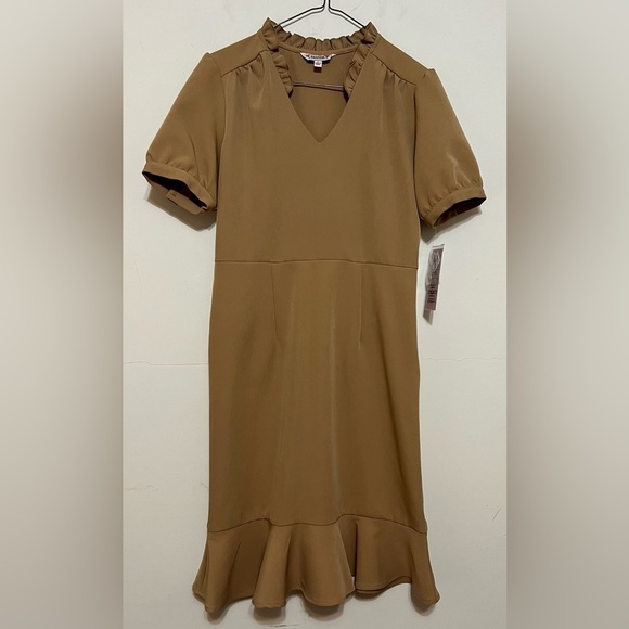 Nanette Lepore Nolita Stretch Sheath Dress V-Neck Ruffle Puff Sleeve Size 4 NWT - Picture 14 of 15